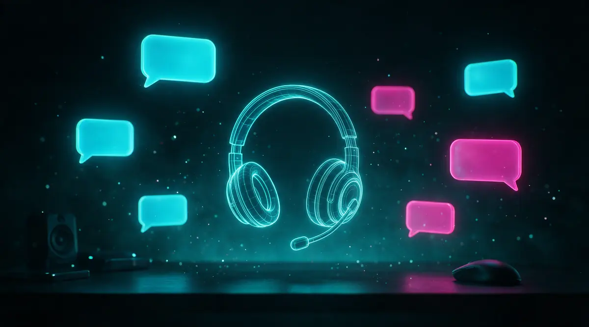 Lysende chatbobler og headset af lys